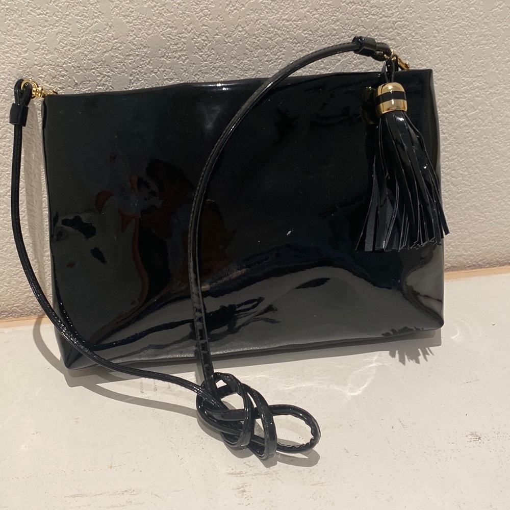 Black patent leather purse